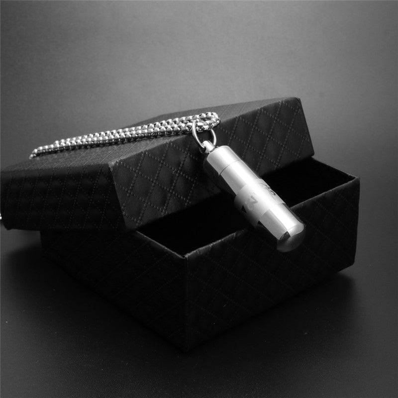 Trendy Openable Titanium Steel Perfume Bottle Pendant Necklace for Men and Women