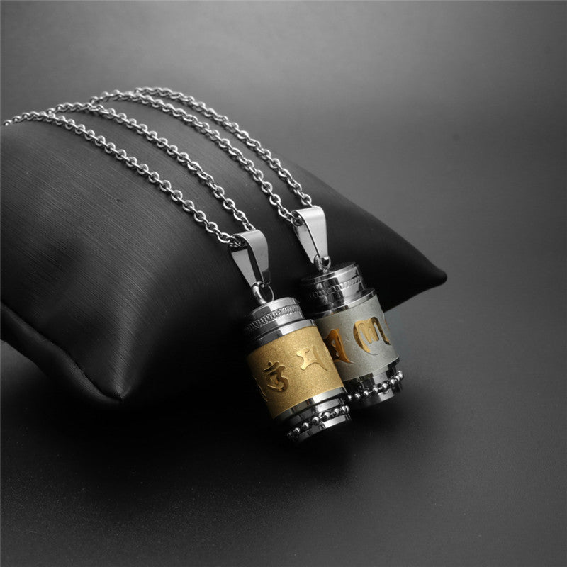 Trendy Titanium Steel Lettering Perfume Bottle Pendant Necklace for Men and Women - Stylish Gift Jewelry