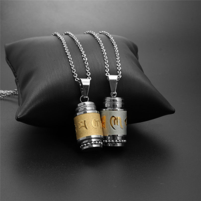 Trendy Titanium Steel Lettering Perfume Bottle Pendant Necklace for Men and Women - Stylish Gift Jewelry