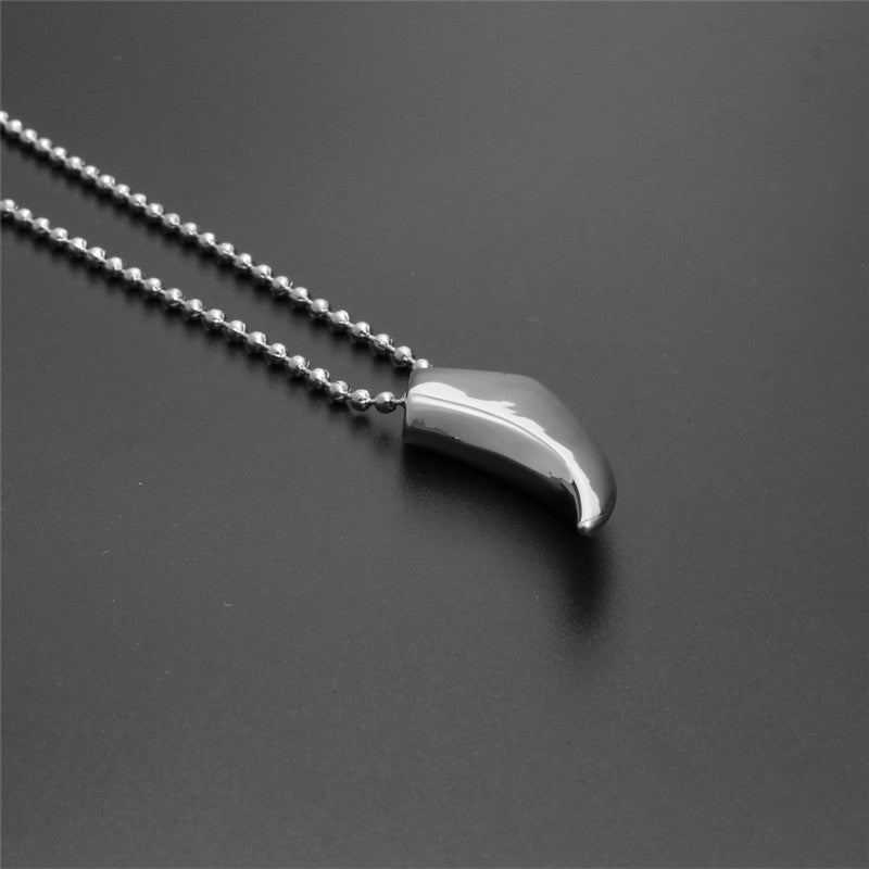 Titanium Steel Wolf Fang Pendant Necklace for Men - Trendy Punk Jewelry Holiday Gift