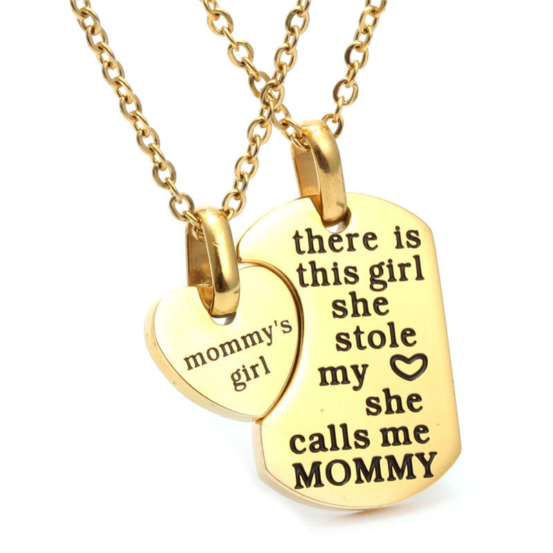 Trendy Titanium Heart-Shaped Couple Pendant Necklace for Men and Women - Stylish Stainless Steel Gift by Planderful