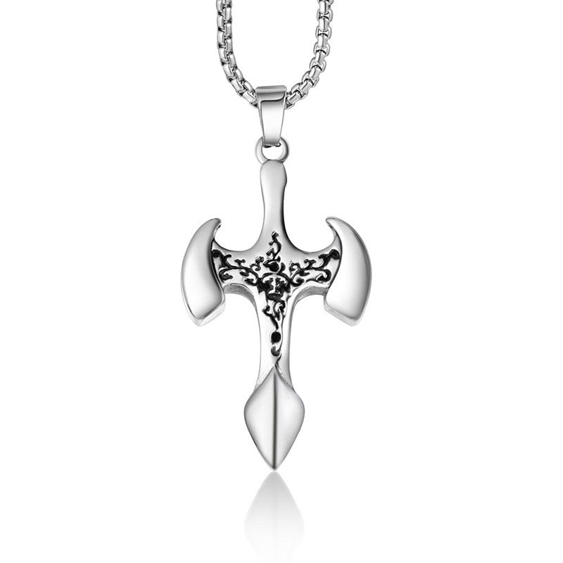 Titanium Steel Cross Pendant Necklace for Men - Hip-Hop Trendy Personalized Design