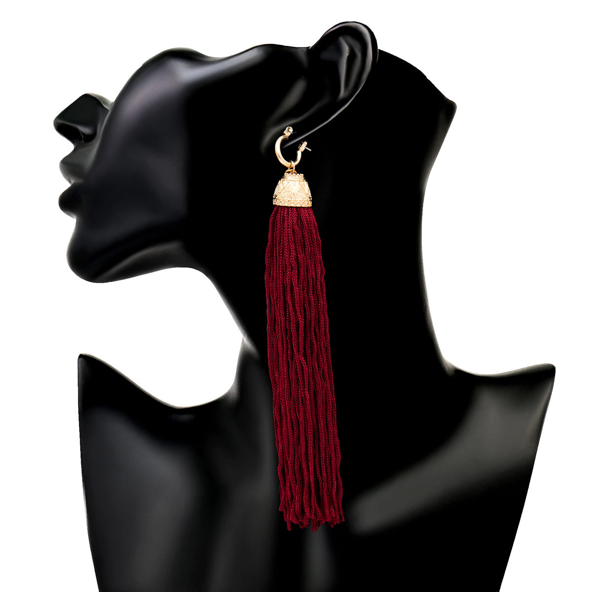 Stylish Linear Tassel Earrings for Women in Retro Long Design