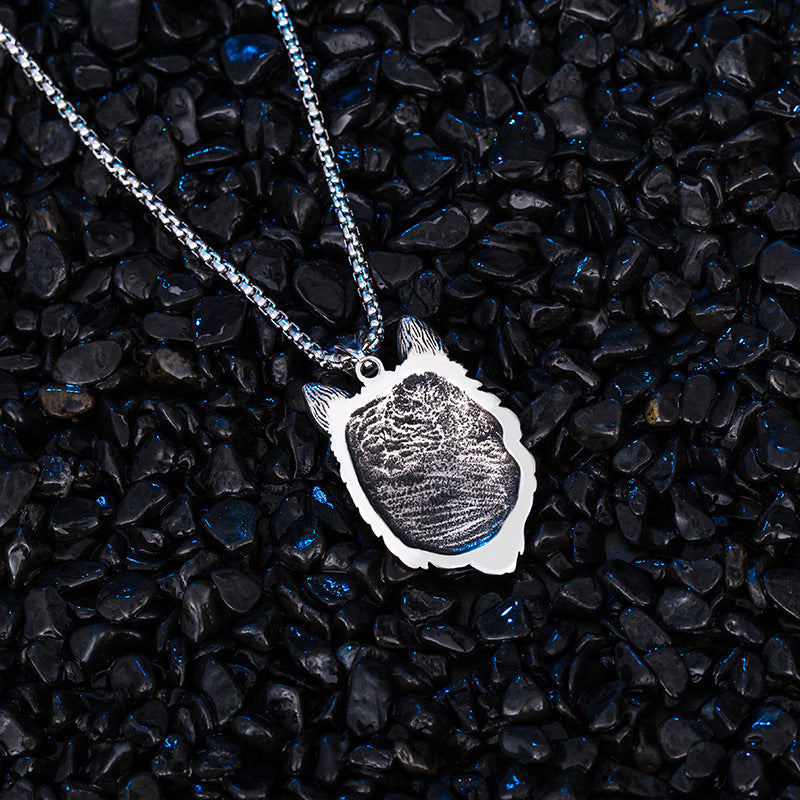 Steel Necklace – Vintage Totem Wolf Tiger Head Pendant Necklace For Everyday Style