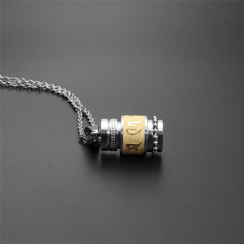 Trendy Titanium Steel Perfume Bottle Pendant Necklace for Men - Perfect Holiday Gift