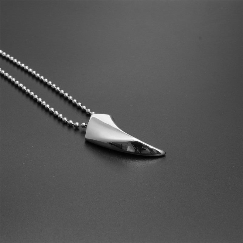 Titanium Steel Wolf Fang Pendant Necklace for Men - Trendy Punk Jewelry Holiday Gift