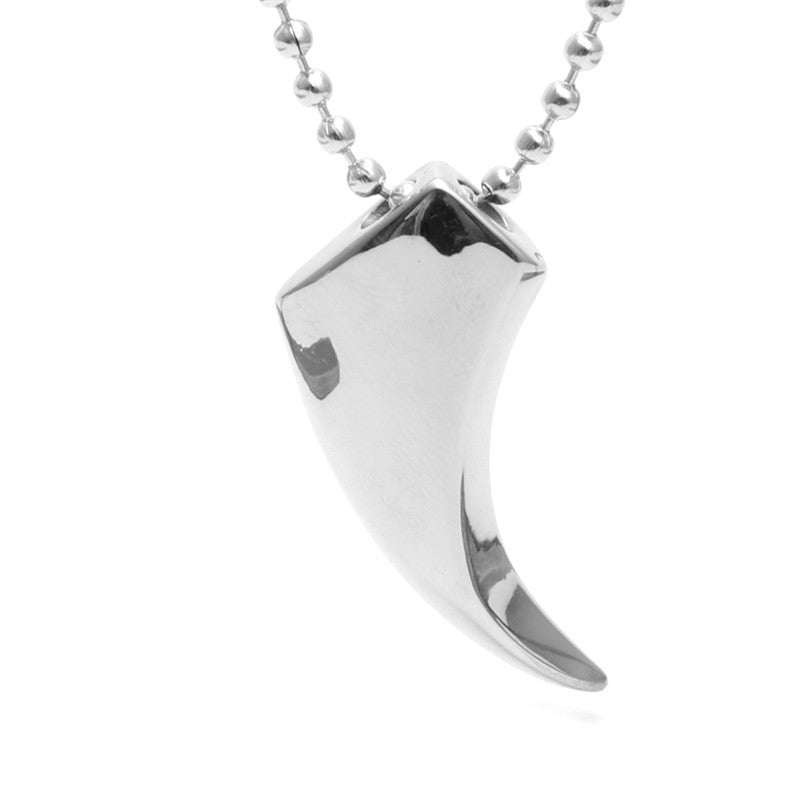Titanium Steel Wolf Fang Pendant Necklace for Men - Trendy Punk Jewelry Holiday Gift