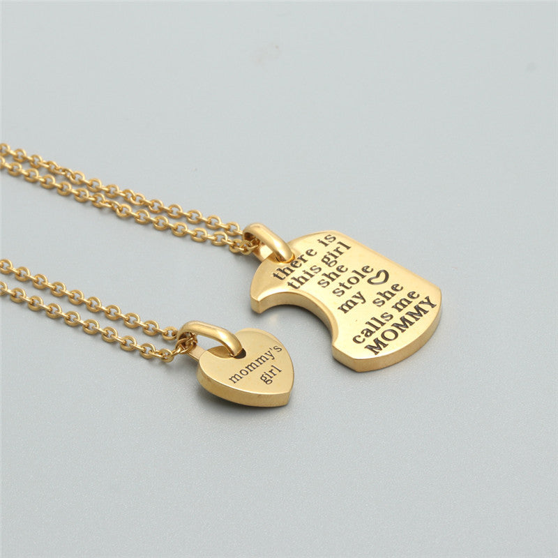 Trendy Titanium Heart-Shaped Couple Pendant Necklace for Men and Women - Stylish Stainless Steel Gift by Planderful