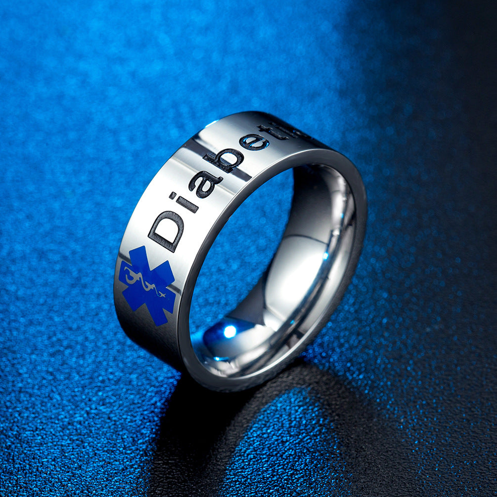 Medical Alert Star of Life Stainless Steel Ring – Patient Critical First Aid