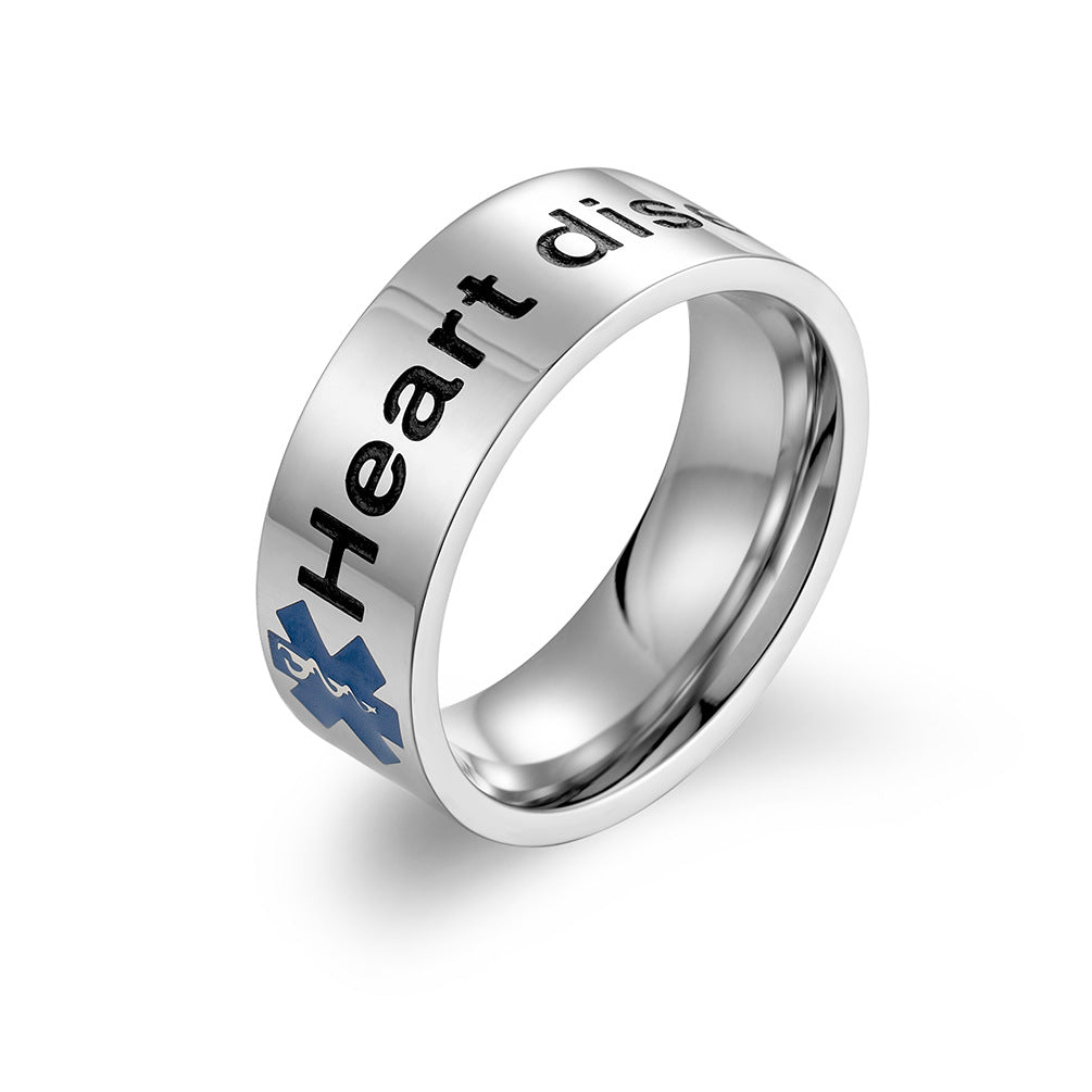 Medical Alert Star of Life Stainless Steel Ring – Patient Critical First Aid