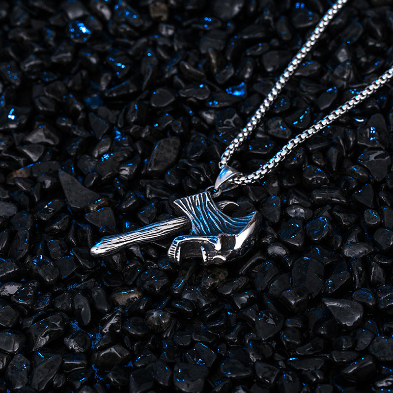 Titanium Steel Necklace - Statement Men's Axe Necklace