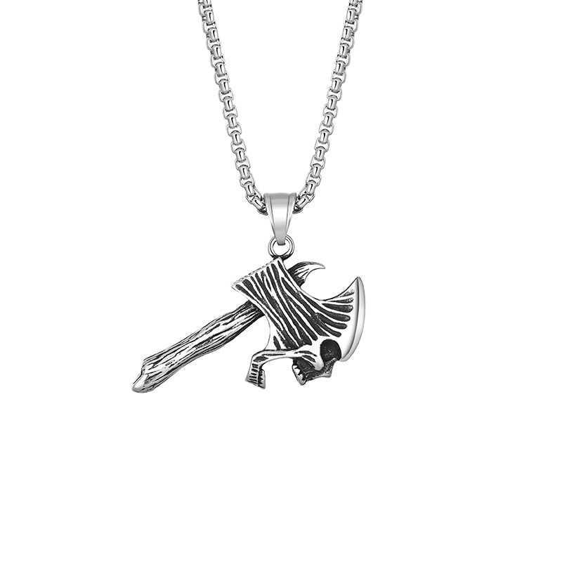 Titanium Steel Necklace - Statement Men's Axe Necklace