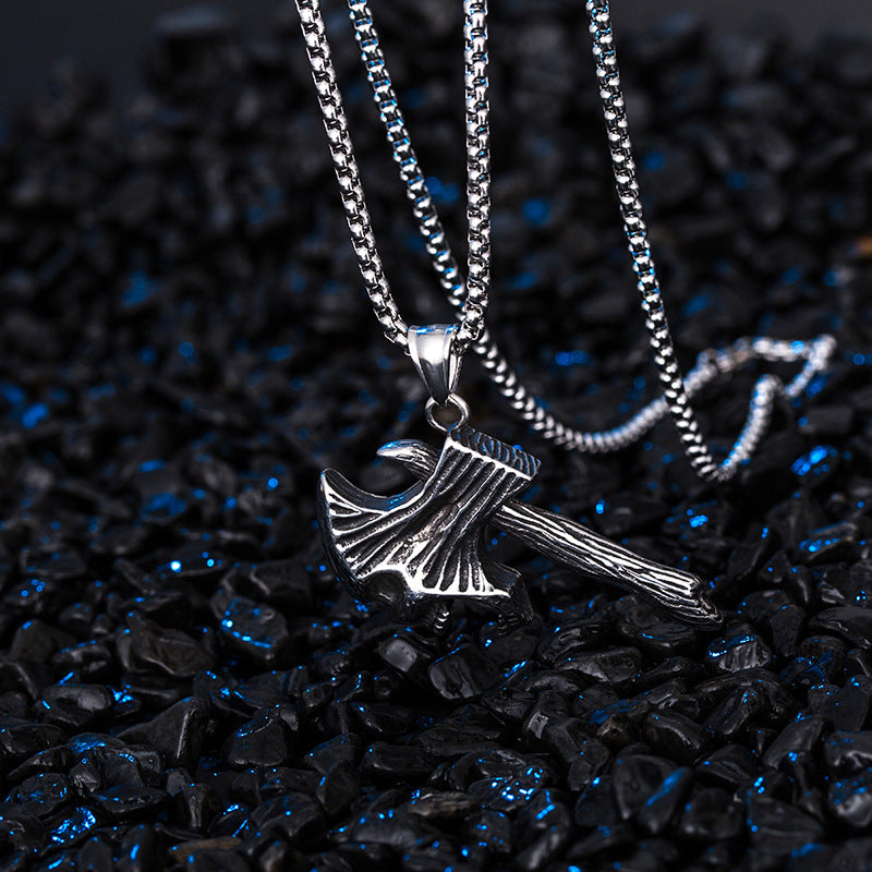 Titanium Steel Necklace - Statement Men's Axe Necklace