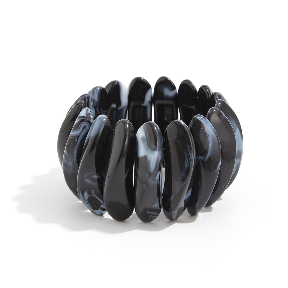 Planderful Vienna Verve Geometric Statement Bracelet For Women Bold Elastic Metal Jewelry