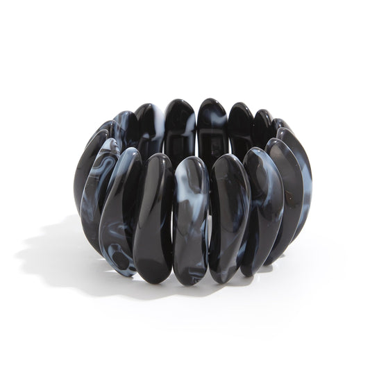 Planderful Vienna Verve Geometric Statement Bracelet For Women Bold Elastic Metal Jewelry