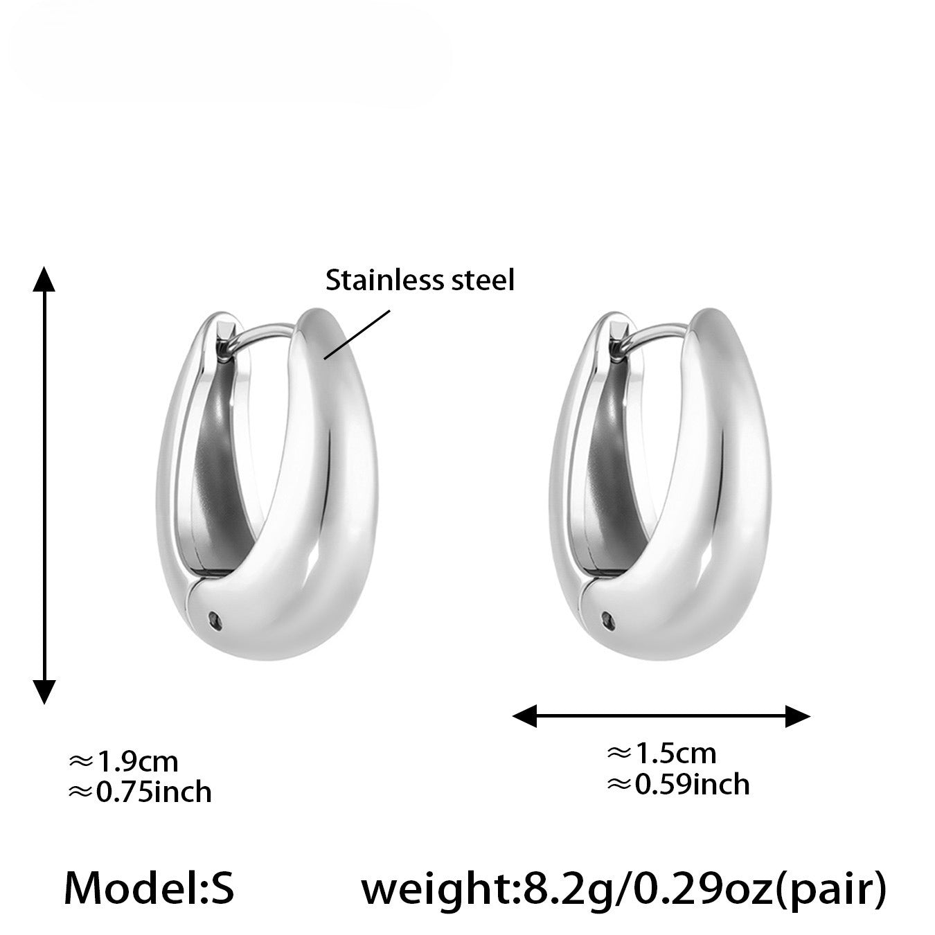 Planderful 18K Gold Plated U Shaped Earrings Minimalist Women