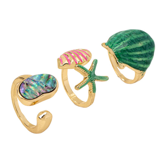 Ocean Series Starfish Ring Set for Women by Planderful