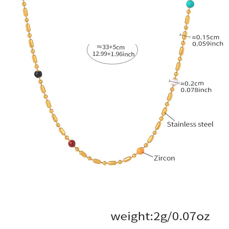 Planderful Zircon Clavicle Necklace For Her 18K Gold Layered