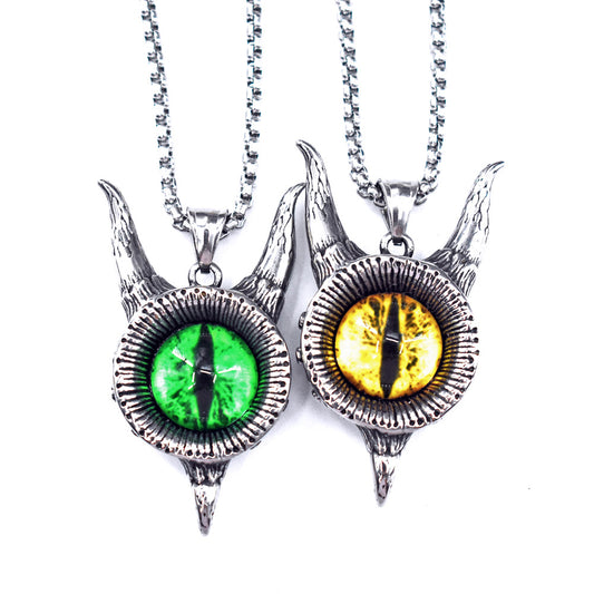 Steel Necklace – Minimalist Devil's Eye Pendant