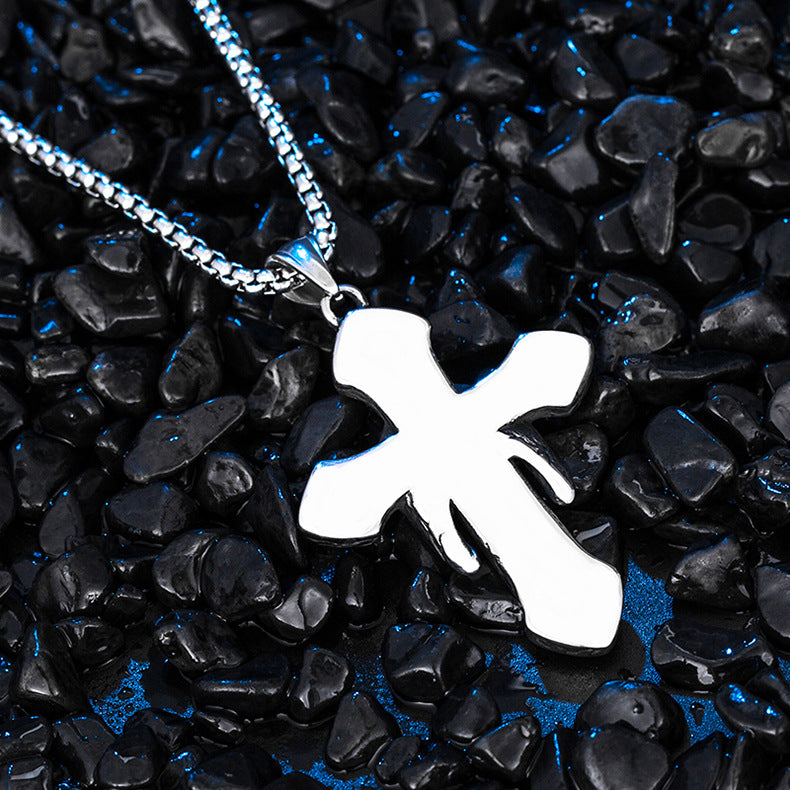 Steel Necklace - Vintage Resurrection Eye Cross