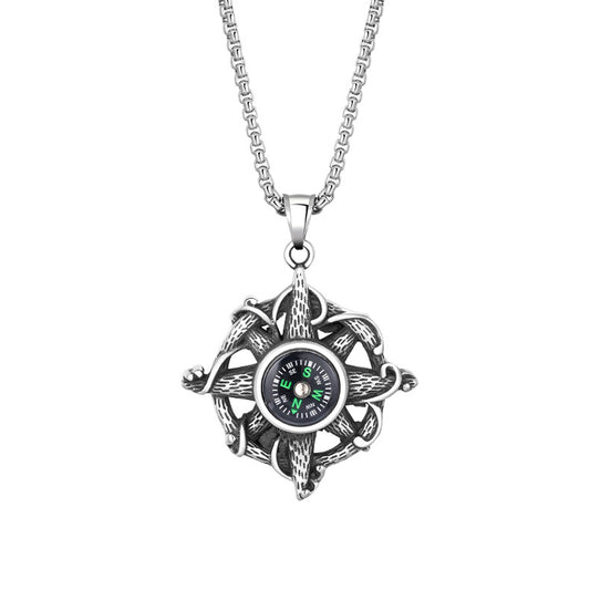 Steel Necklace - Vintage Devil Compass