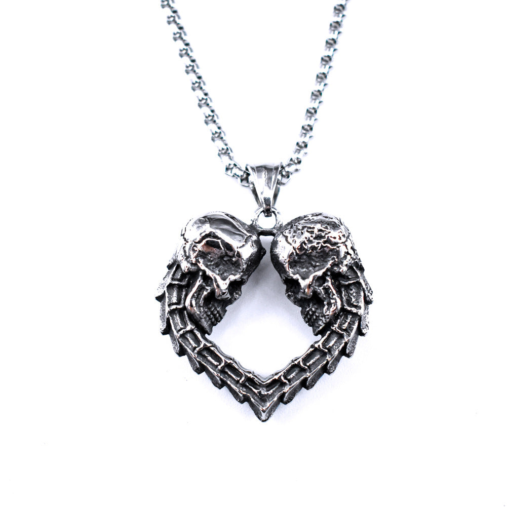 Steel Necklace - Statement Men's Skull Necklace