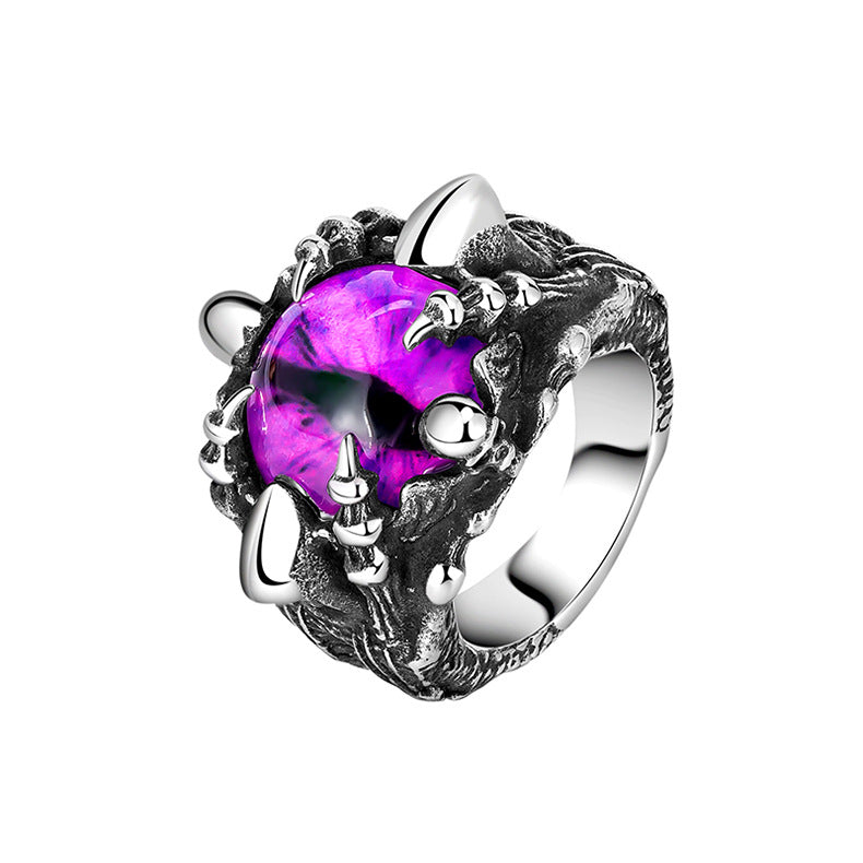 Steel Ring – Vintage European American Style Men's Devil's Eye Ring For Everyday Wear