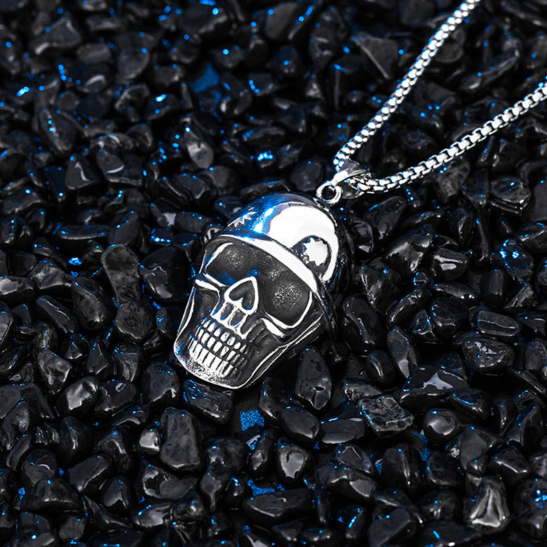 Titanium Steel Necklace – Statement Punk Skull