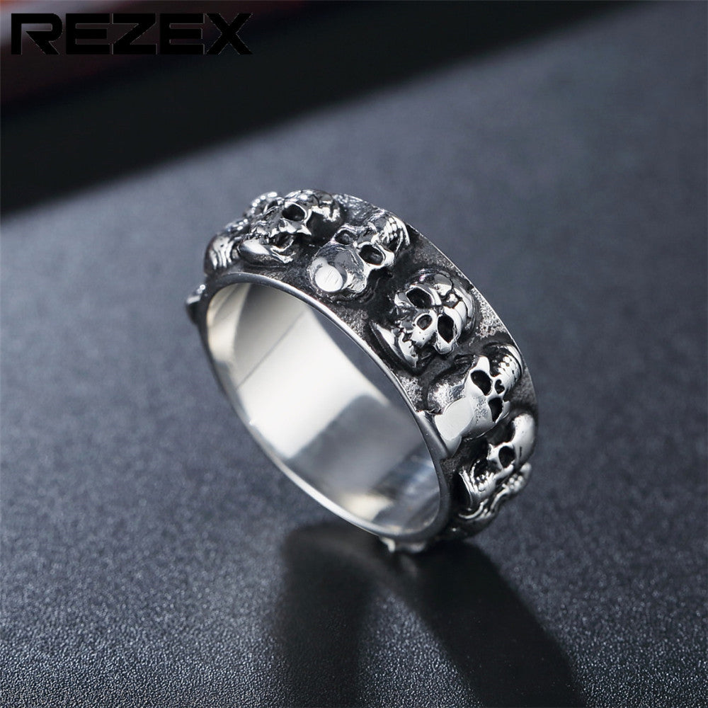 Punk Skull Statement Titanium Steel Ring