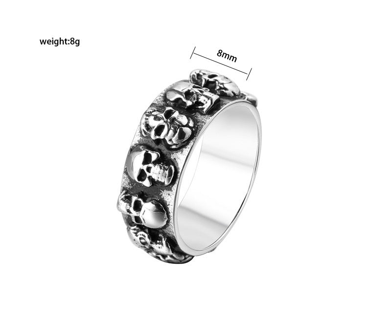 Punk Skull Statement Titanium Steel Ring