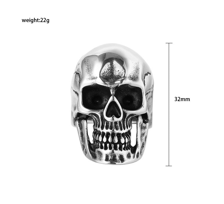 Titanium Steel Skull Ring