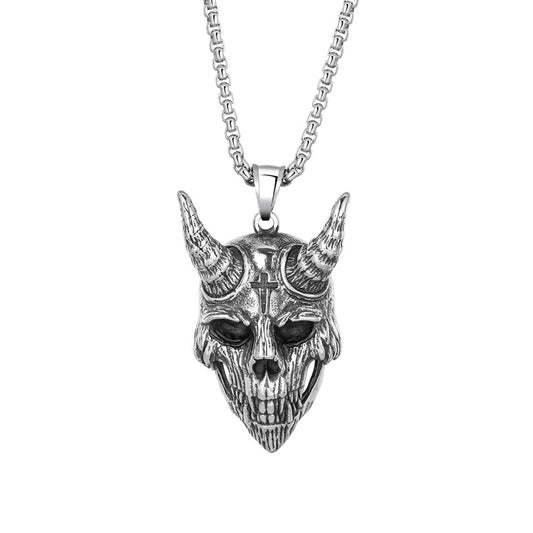 Steel Necklace - Statement Devil Ghost Pendant For Men Hiphop Fashion Accessory Collection