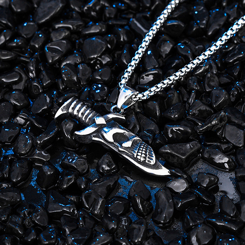 Steel Necklace – Statement Dagger Pendant