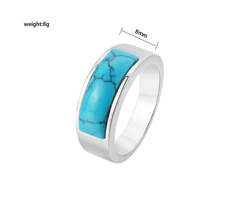 Titanium Steel Ring For Men And Women Unisex Turquoise Personalization By Planderful Everyday Genie