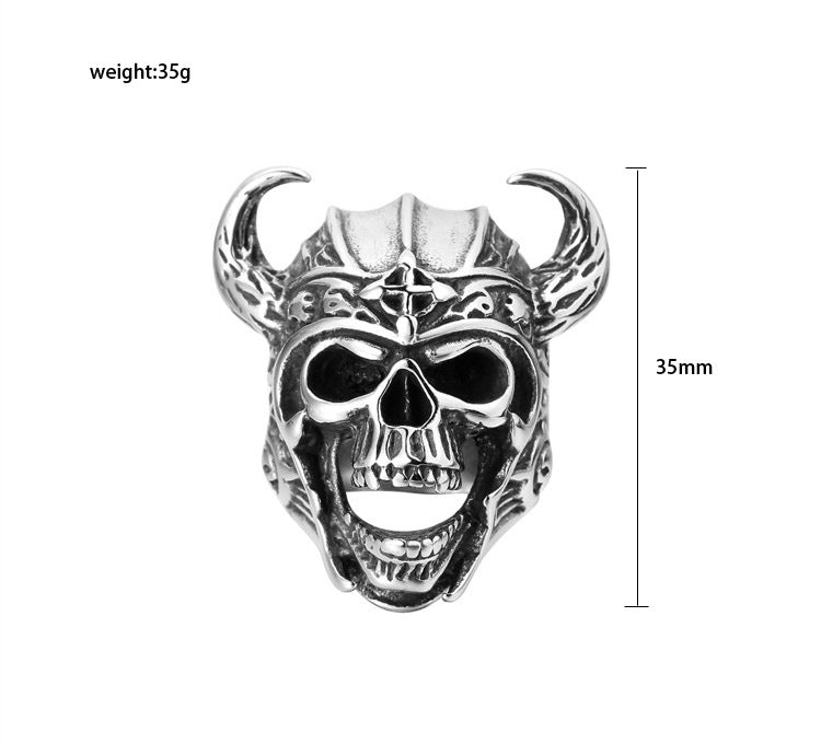 Bull Head Skull Titanium Steel Ring