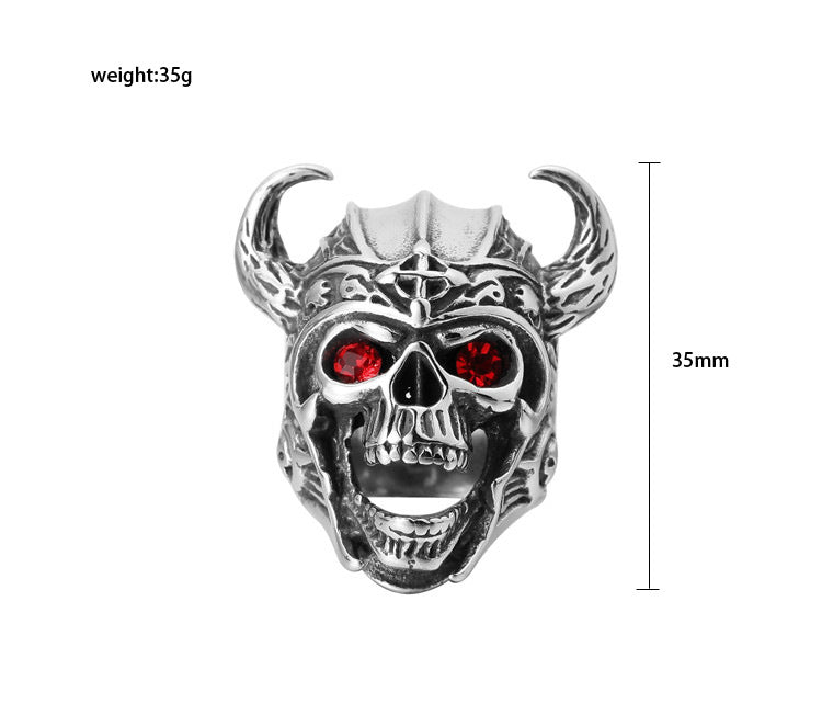 Bull Head Skull Titanium Steel Ring