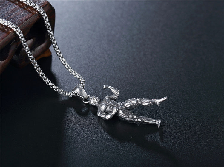 Retro Gym Necklace Titanium Steel Pendant For Men And Women Unisex Protection Statement Planderful