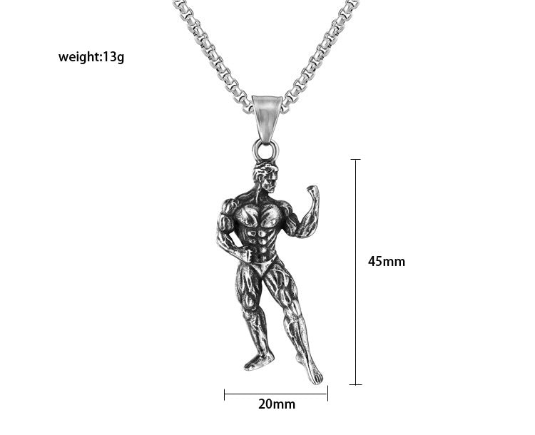Retro Gym Necklace Titanium Steel Pendant For Men And Women Unisex Protection Statement Planderful