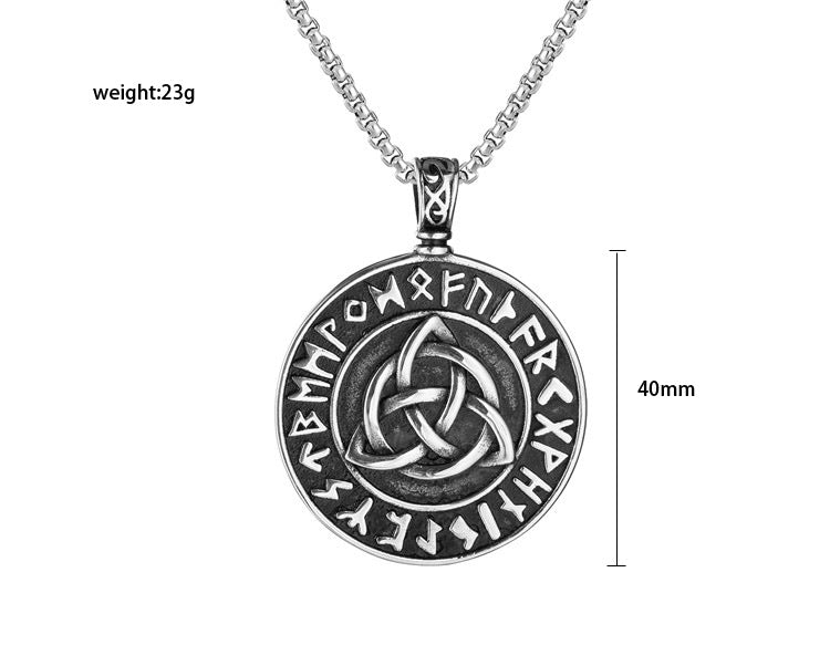 Planderful Nordic Viking Titanium Steel Pendant For Men And Unisex Round Protection Statement Jewelry
