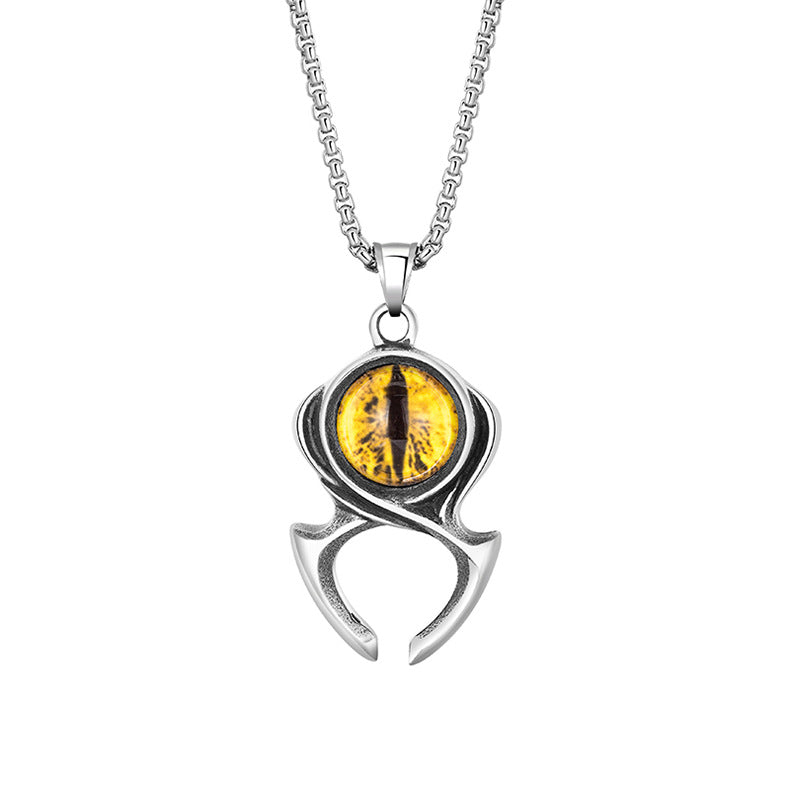 Stainless Steel Necklace – Vintage Devil Eye Pendant
