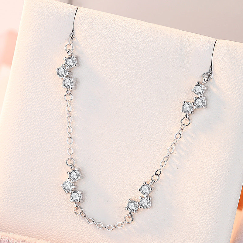 Planderful Sterling Silver Star Zircon Bracelet for Girls Luxury Gift for Girlfriend