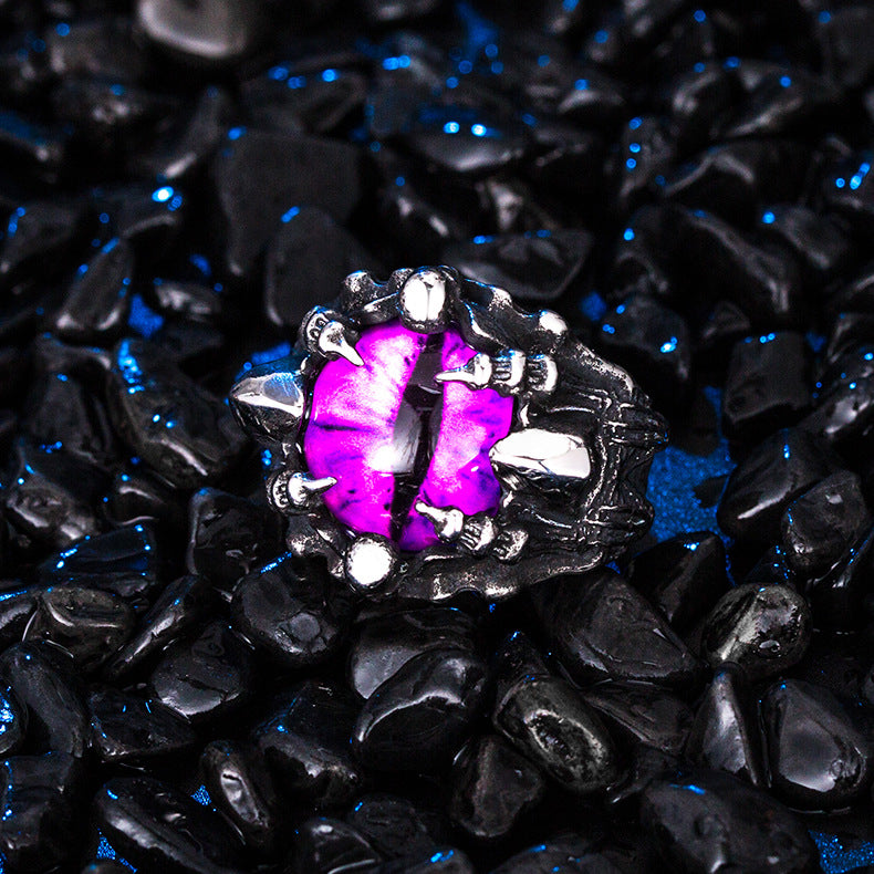 Steel Ring – Vintage European American Style Men's Devil's Eye Ring For Everyday Wear