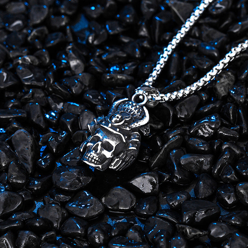 Titanium Steel Necklace - Statement Ghost Skull