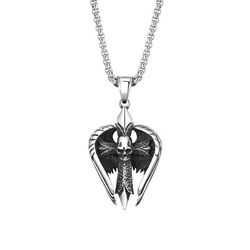 Steel Necklace – Statement Devil Wings Necklace
