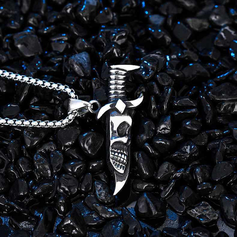 Steel Necklace – Statement Dagger Pendant
