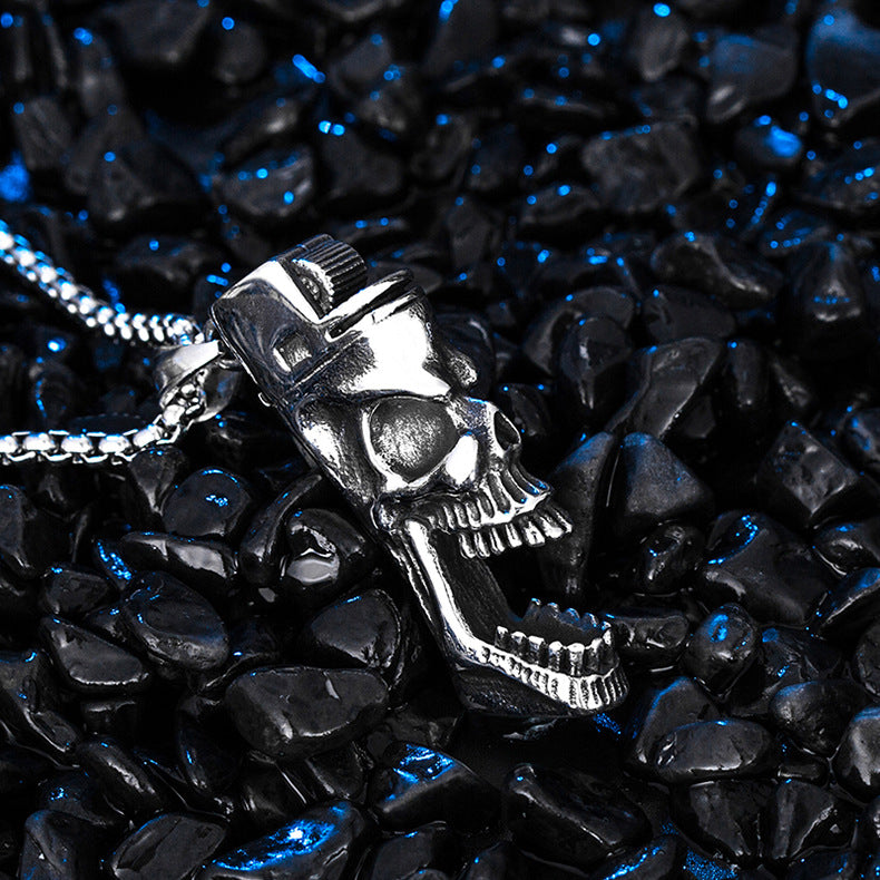 Steel Necklace – Statement Skull Lighter