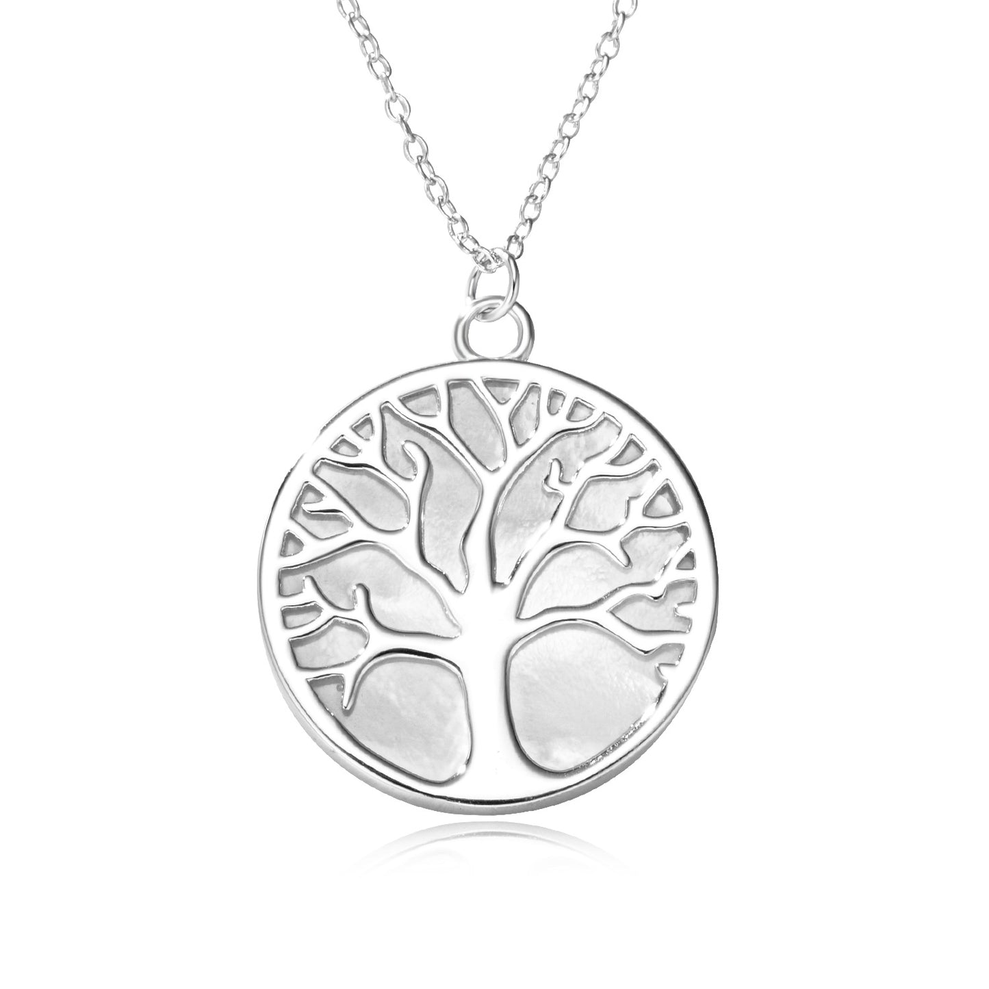 Hot-Selling S925 Silver Natural White Shell Tree Of Life Necklace, Women Pendant