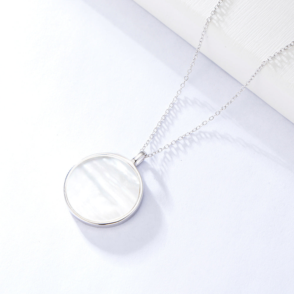 S925 Sterling Silver Tree Of Life Pendant Necklace Natural Shell