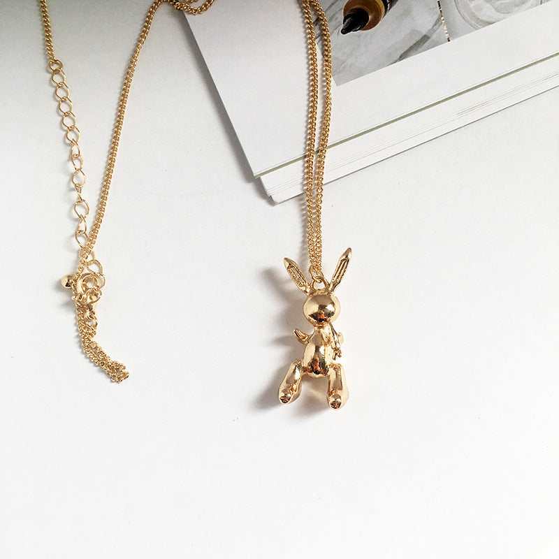 Bunny Stainless Steel Chain Necklace with Hip-Hop Vibe
