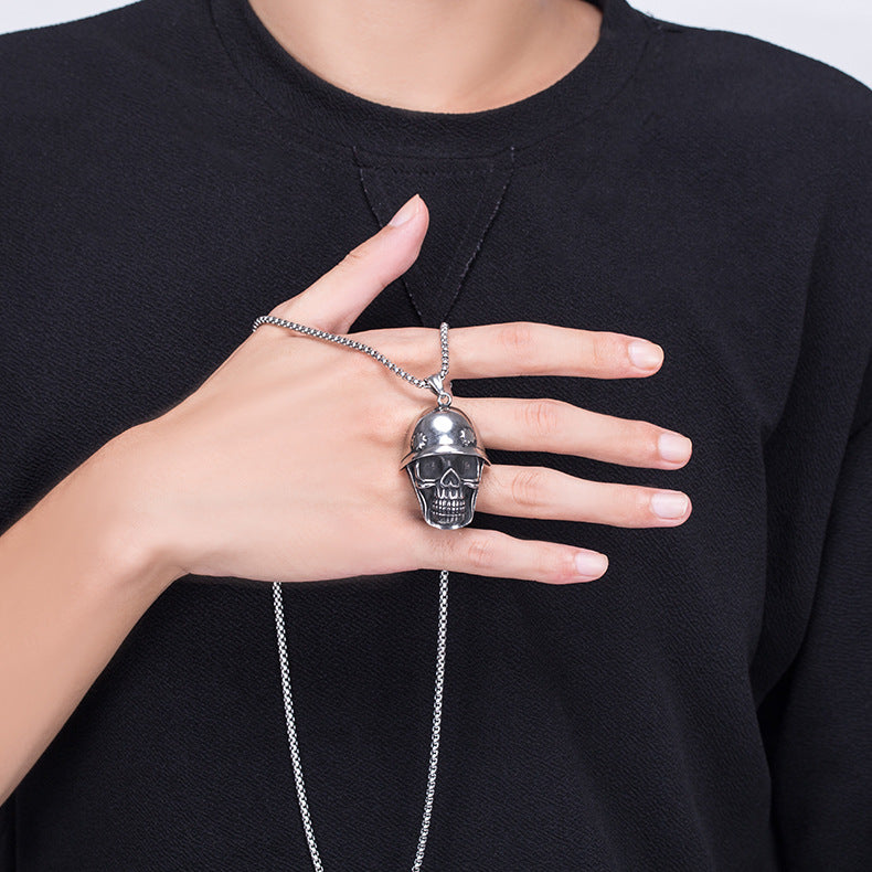 Titanium Steel Necklace – Statement Punk Skull
